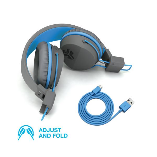 Jlab - JBuddies Kids Wireless Headphones - Grey/ Blue