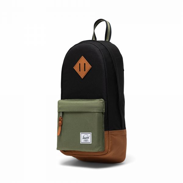 Herschel Heritage™ Shoulder Bag Black/Four Leaf Clvr/Sddle Brn