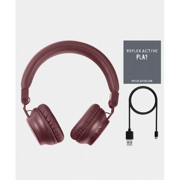 Reflex Active Play Burgundy Over Ear Foldable Headphones