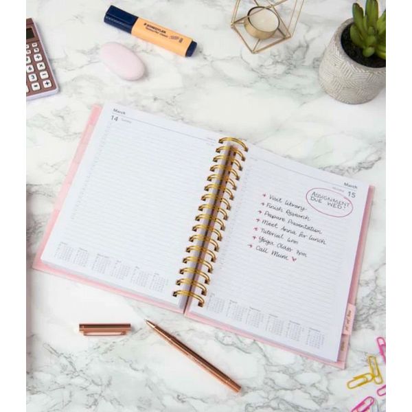 Collins SCANDI Mid Year 24-25 Diary  A5 Day-to-Page - Pink