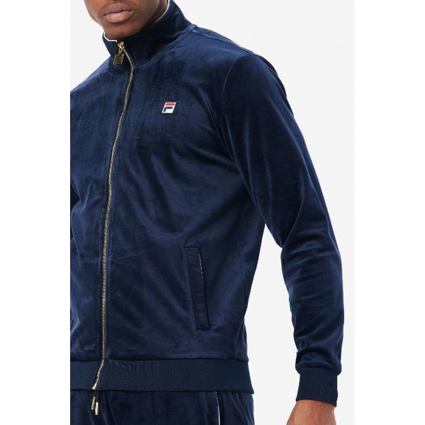 FILA -  VEL TRK TOP WITH PIPING & GLD ZIP - PEACOAT/WHITE