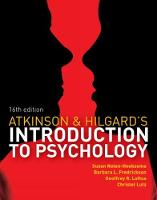 Atkinson and Hilgard's Introduction to Psychology (ePub eBook)