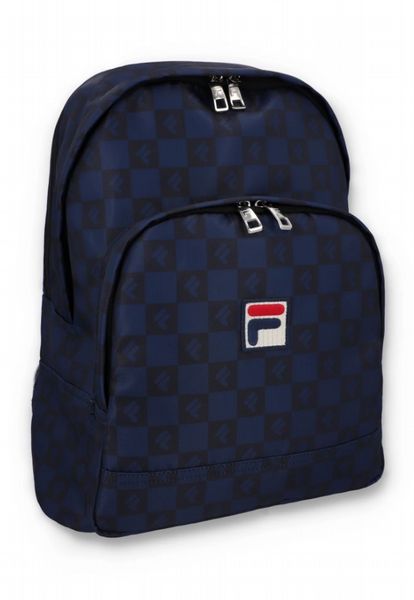 FILA DIETA AOP BACKPACK WITH HERITAGE LOGO - FILA NAVY/BLACK