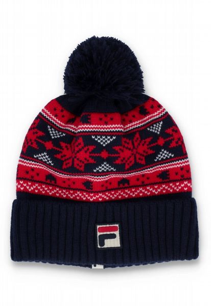 Fila TRAYZON FAIRISLE TURN UP POM BEANIE F_BOX LOGO-Fila Navy