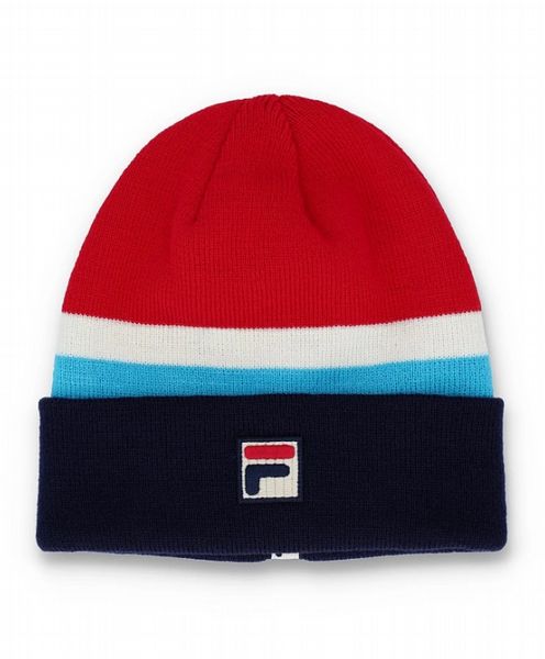 FILA MASE Fine Knit Turn up Beanie with F_box Badge- Fila Navy