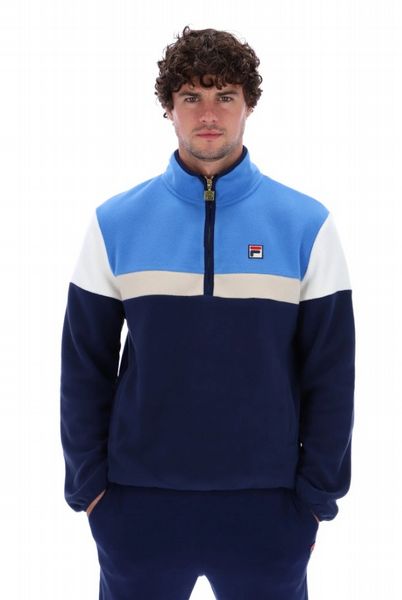 FILA DARWIN COLOUR BLOCK 1/4 ZIP FLEECE MENS- FNAV/REGATTA/GARD