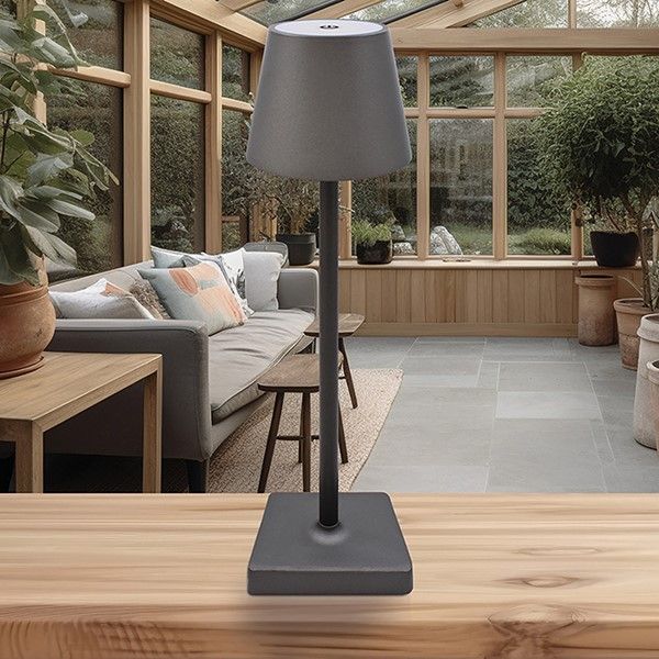 Leonardo Rechargable Touch Lamp Tall LED Graphite