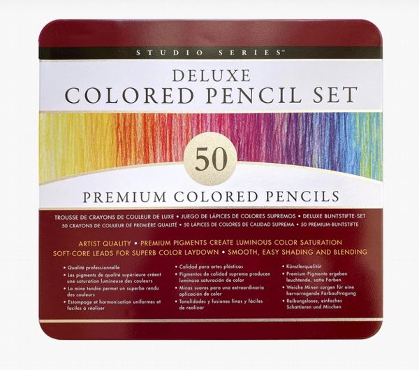 Peter Pauper Studio Series Deluxe Coloured Pencil Set (Set of 50)