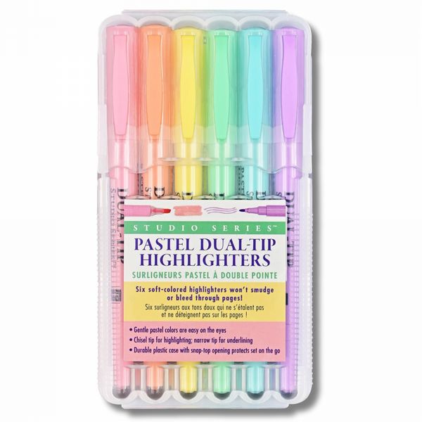 Peter Pauper Studio Series Dual-Tip Highlighters Pastel