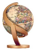 Antique World Globe 10cm: Compact, desk top world globe by Stellanova