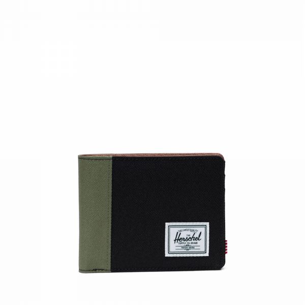 Herschel Roy Wallet Black/Four Leaf Clvr/Sddle Brn