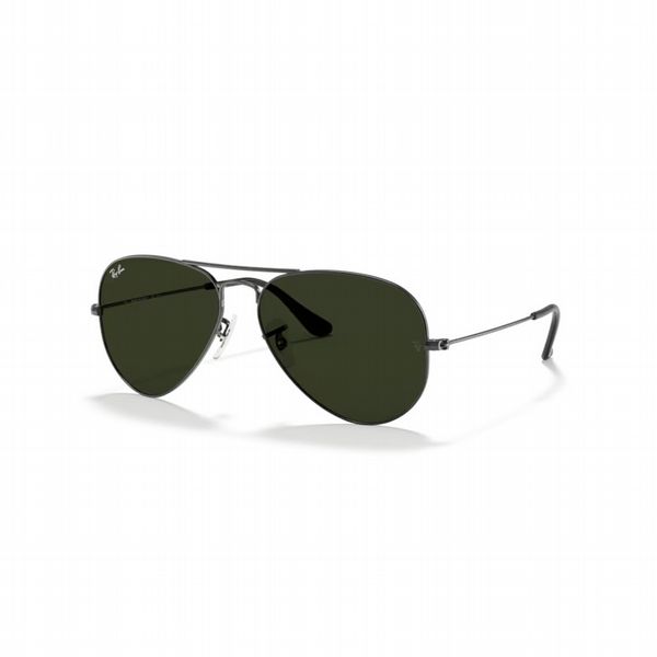 Rayban Aviator Large Metal Gunmetal with Green Lens