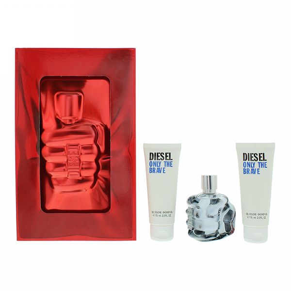  Diesel Only The Brave 3 Piece Gift Set: Eau de Toilette 75ml - 2 X Shower...