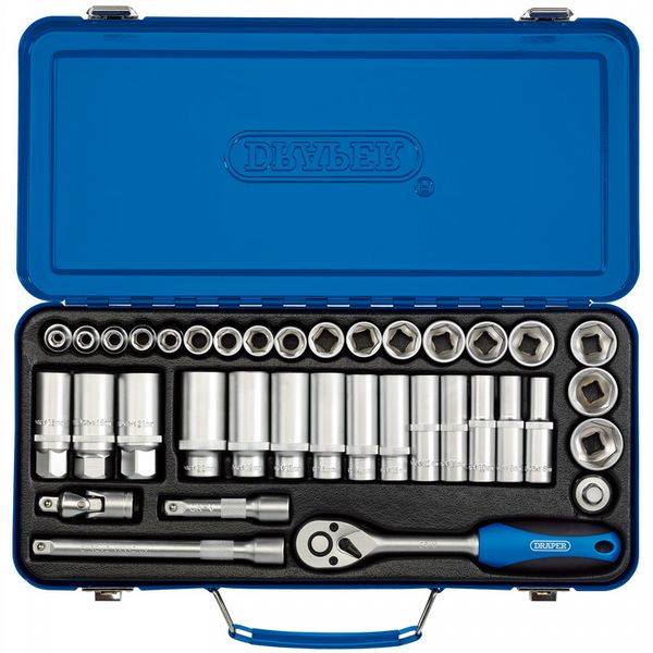 Draper 3/8in SQ. DR. METRIC SOCKET SET (37 PIECE)