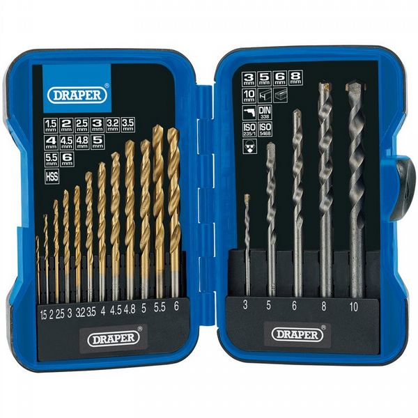 Draper  METRIC COMBINED HSS AND MASONRY DRILL BIT SET (17 PIECE)