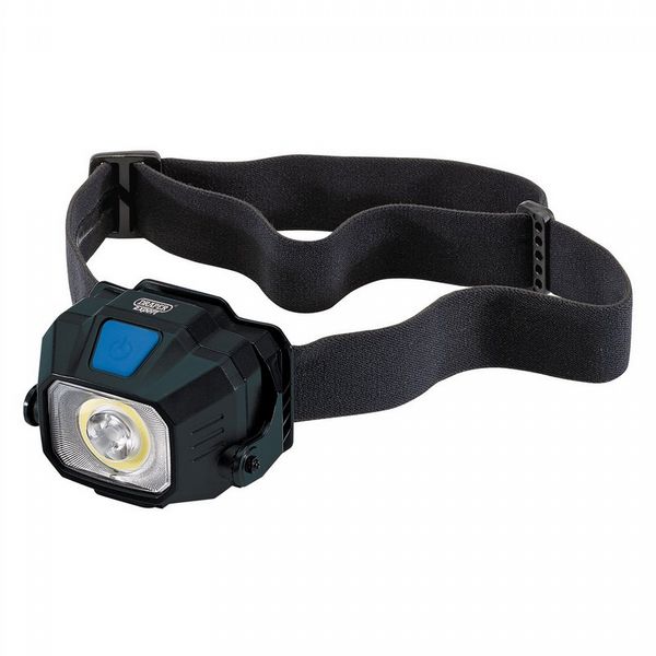  Draper  COB/SMD LED WIRELESS/USB RECHARGEABLE HEAD TORCH  6W  400 LUMENS  USB-C CABLE...