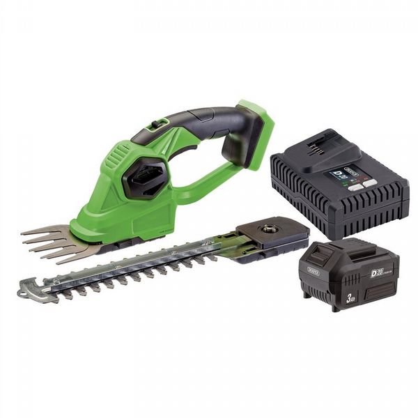 Draper D20 20V 2-IN-1 GRASS AND HEDGE TRIMMER WITH BATTERY AND FAST CHARGER