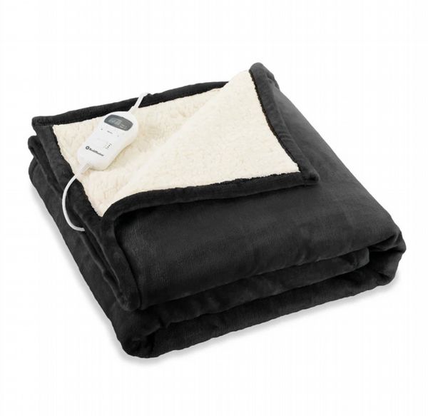 REDIFFUSION COSY SNUG LUXURY HEATED THROW BLACK