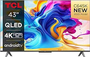  TCL 43C645K QLED Television 4K Ultra HD Smart TV Powered by Android TV (Dolby Vision &...