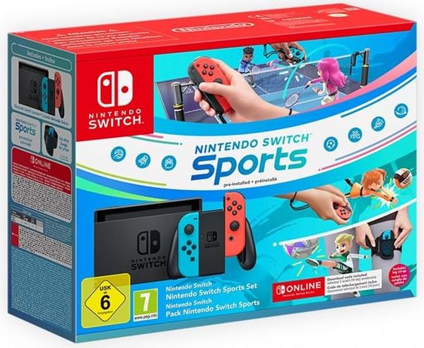 Nintendo Switch HW (Neon Red/Neon Blue) Switch Sports set + 12 Months NSO