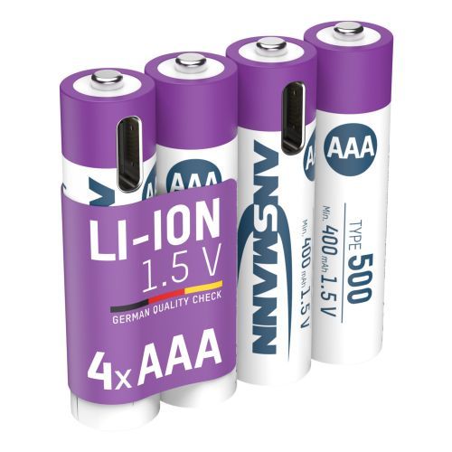 Ansmann AAA 1.5v Li-ion USB-C Pack of 4