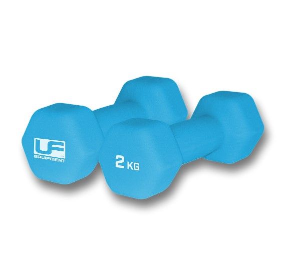 Urban Fitness Hex Dumbbells - Neoprene Covered (Pair) (2 x 2kg - Sky)